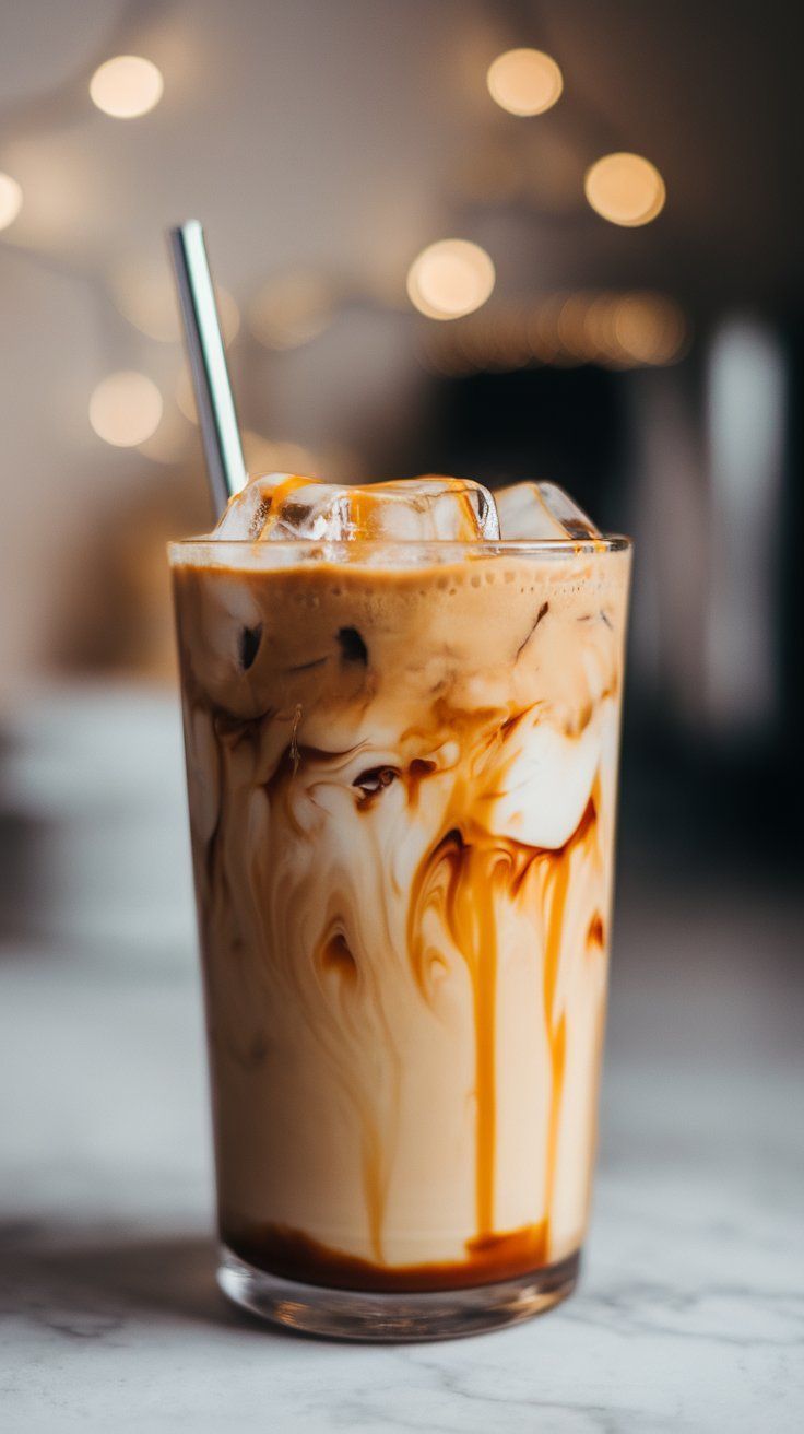 Tired of boring brews_ Caramel Almond Milk Iced…